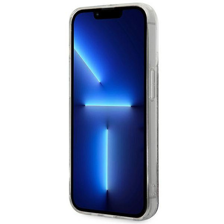 Karl Lagerfeld Monogram Liquid Glitter - Coque iPhone 14 Pro (argent)