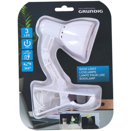 Grundig - LED olvasó/asztal lámpa USB (fehér)