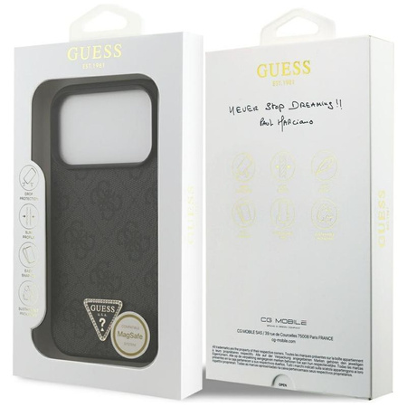 ETUI DO IPHONE 17 PRO do MAGSAFE GUESS CZARNE ORYGINALNE ELEGANCKIE MODNE