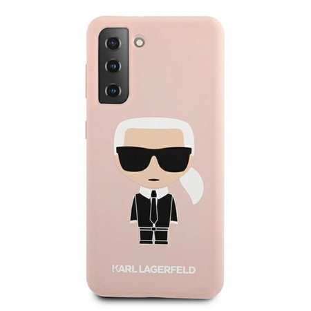 Pouzdro Karl Lagerfeld Fullbody Silicone Iconic - Samsung Galaxy S21 (růžové)