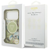 Guess IML Glitter Flowers Triangle MagSafe - Pouzdro iPhone 17 Pro (zelený)
