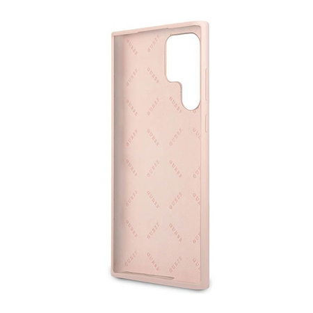 Guess Silicone Script Metal Logo - Samsung Galaxy S23 Ultra Case (pink)