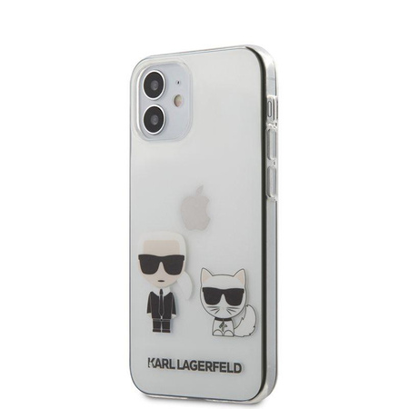 Karl Lagerfeld Ikonik & Choupette - pouzdro pro iPhone 12 Mini (průhledné)