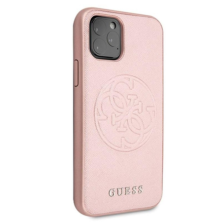 Pouzdro Guess Saffiano 4G Circle Logo - iPhone 11 Pro Max (růžové)