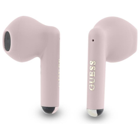 Guess Printed Classic Logo - Bluetooth TWS Headphones + Charging Case (Pink)