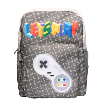 Gameration - Sac à dos scolaire rétro (gris)