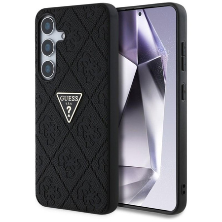 Guess Hot Stamp 4G Pattern Triangle Metal Logo - pouzdro pro Samsung Galaxy S25 (černé)
