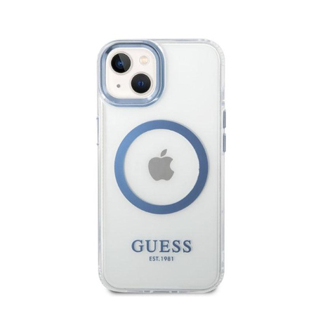 Guess Metal Outline MagSafe - Hülle für iPhone 14 Plus (Klar)