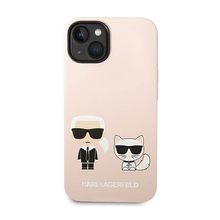 Karl Lagerfeld Liquid Silicone Karl & Choupette MagSafe - iPhone 14 tok (rózsaszín)