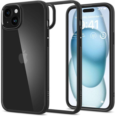 Spigen Ultra Hybrid - Coque pour iPhone 15 (Noir mat)
