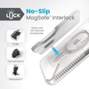 Speck Presidio Perfect-Clear Grip ClickLock & MagSafe - Tasche iPhone 15 Plus / iPhone 14 Plus (Klar / Chrom-Finish / Serene Silber)
