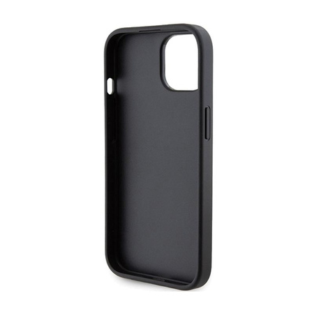 Karl Lagerfeld Gripstand Saffiano Karl & Choupette kitűzők - iPhone 15 tok (fekete)