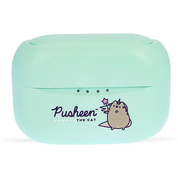 Pusheen - TWS wireless Bluetooth headphones with charging case (green)