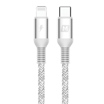 Momax Elite link - Kabel z USB-C (Power Delivery Fast Charging 3A) na Lightning MFi 1,2 m (stříbrný)