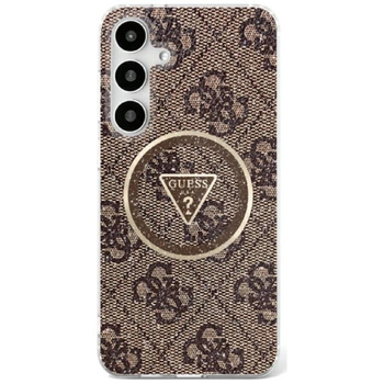 Guess 4G Glitter Triangle Buttons MagSafe - Case for Samsung Galaxy S25 (brown)