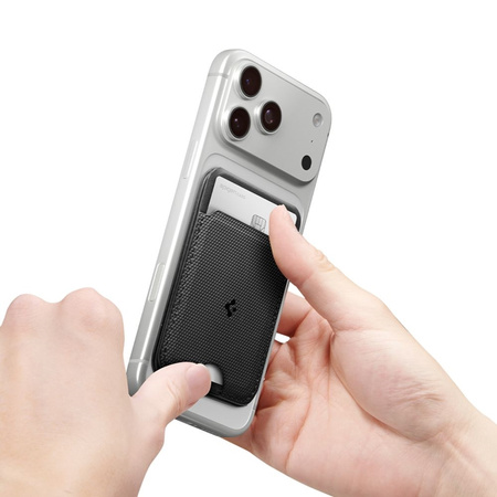 Spigen S314-3 Slim Fold Tripod MagSafe - Portafoglio magnetico con funzione di supporto (nero)