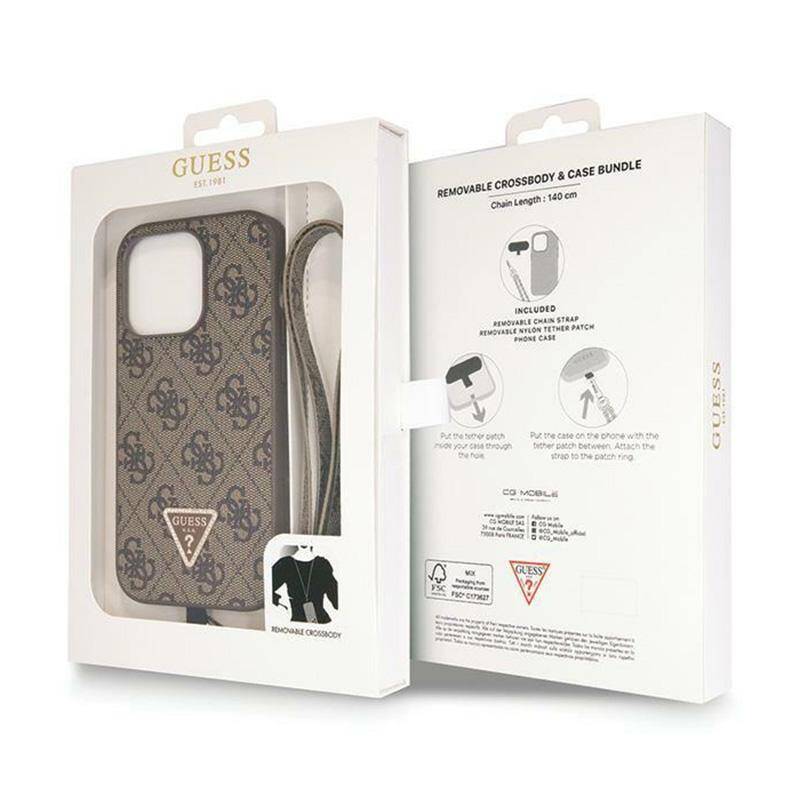 Guess Crossbody 4G Metal Logo iPhone 15 Pro Max Case - różowy