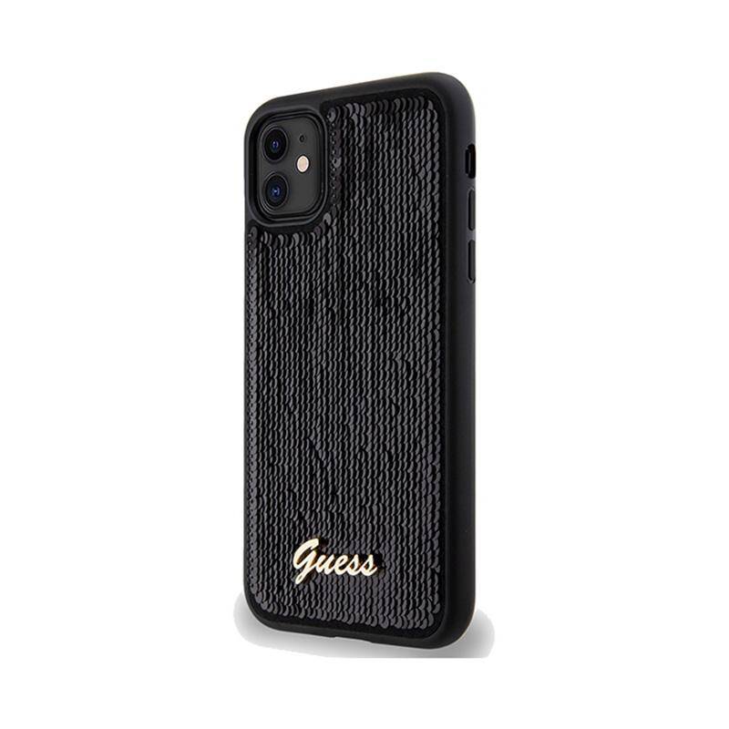 Guess Perforated 4G Glitter iPhone 15 Pro Max Case - Czarny 