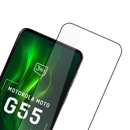 3mk HardGlass Max Lite - Szkło hartowane do Motorola Moto G55 5G (Czarny)