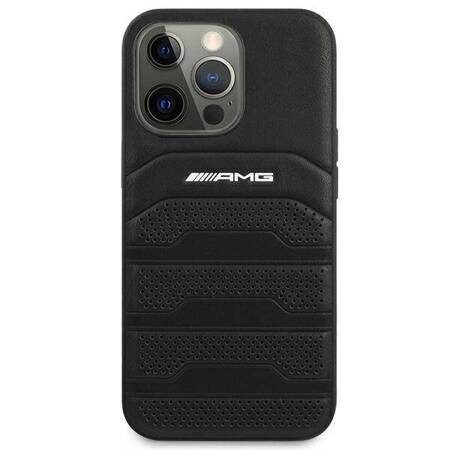 AMG AMHCP14LGSEBK iPhone 14 Pro 6,1" czarny/black hardcase Leather Debossed Lines