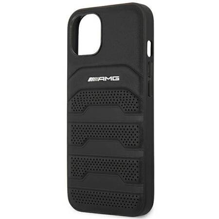 AMG AMHCP14SGSEBK iPhone 14 6,1" czarny/black hardcase Leather Debossed Lines