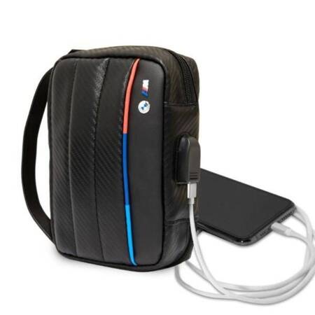 BMW Carbon Tricolor - Torba / Organizer z zewnętrznym portem USB (czarny)