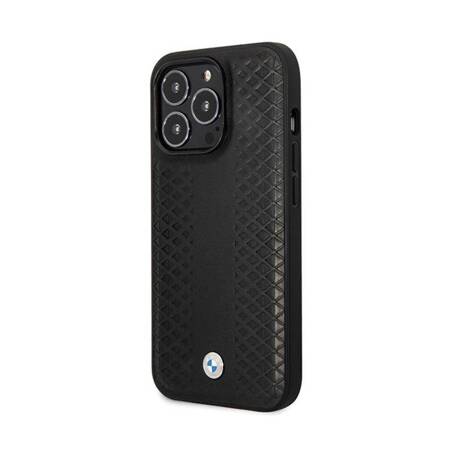 BMW Leather Diamond Pattern - Etui iPhone 14 Pro (Czarny)