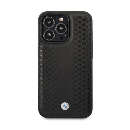 BMW Leather Diamond Pattern - Etui iPhone 14 Pro (Czarny)