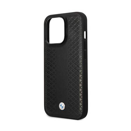 BMW Leather Diamond Pattern - Etui iPhone 14 Pro (Czarny)