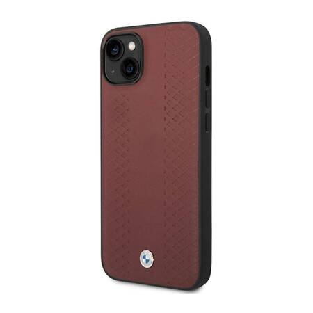 BMW Leather Diamond Pattern - Etui iPhone 14 (burgundowy)