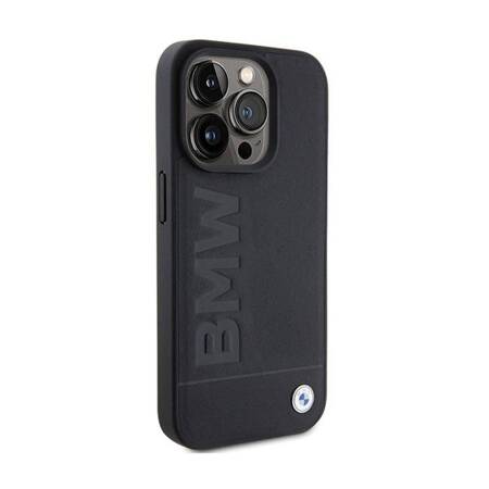 BMW Leather Hot Stamp - Etui iPhone 15 Pro (czarny)