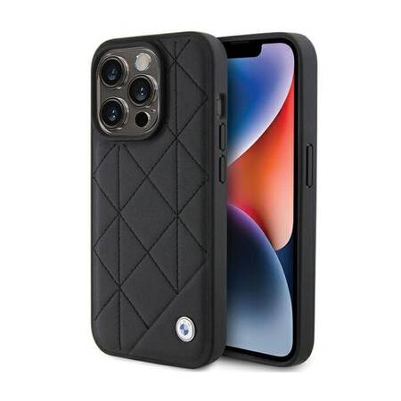 BMW Leather Quilted - Etui iPhone 15 Pro (czarny)