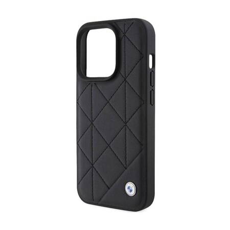 BMW Leather Quilted - Etui iPhone 15 Pro (czarny)