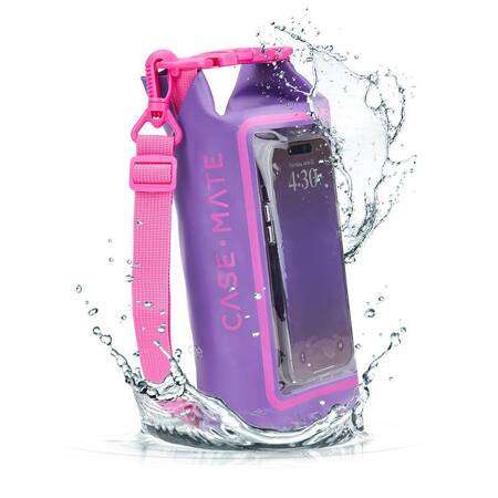 Case-Mate Waterproof Mini Phone Bucket Dry Bag - Wodoodporna torebka z kieszenią na telefon do 7” (Purple Paradise)