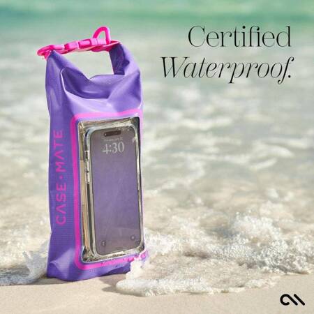 Case-Mate Waterproof Mini Phone Bucket Dry Bag - Wodoodporna torebka z kieszenią na telefon do 7” (Purple Paradise)