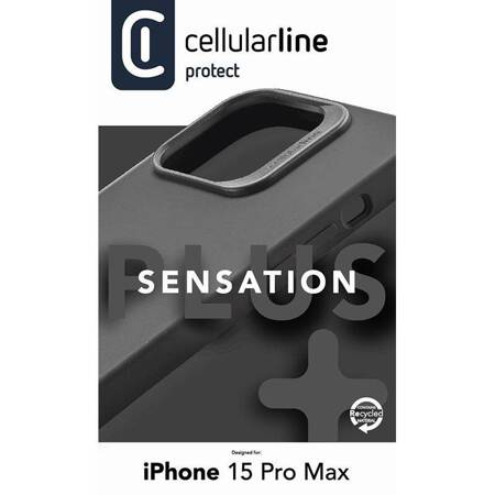 Cellularline Sensation Plus - Etui iPhone 15 Pro Max z powłoką MICROBAN (czarny)