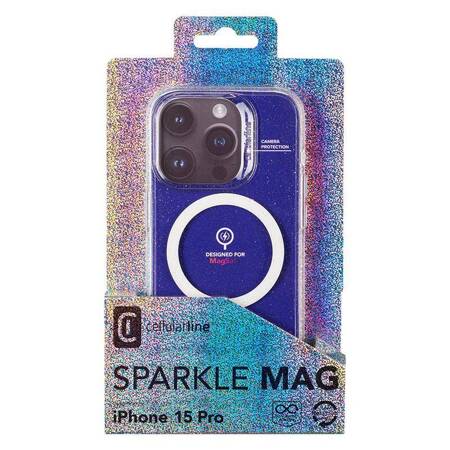 Cellularline Sparkle Mag - Etui iPhone 15 Pro MagSafe (przezroczysty)