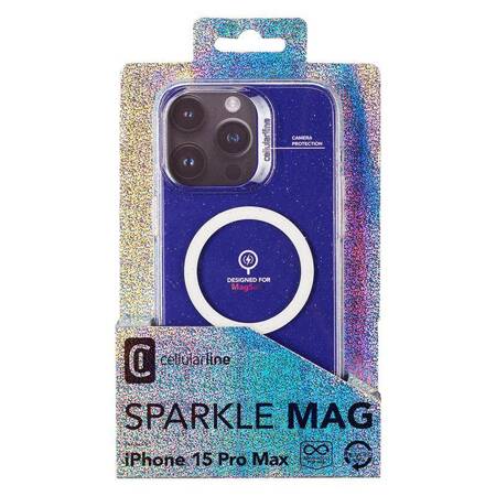 Cellularline Sparkle Mag - Etui iPhone 15 Pro Max MagSafe (przezroczysty)