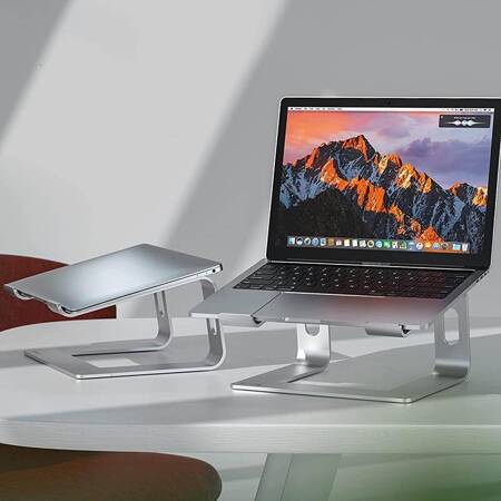 Crong AluBench – Aluminiowy stojak pod laptopa (srebrny)