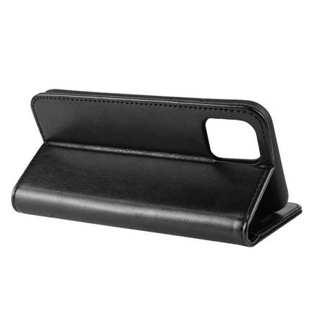 Crong Booklet Wallet - Etui iPhone 11 z kieszeniami + funkcja podstawki (czarny)