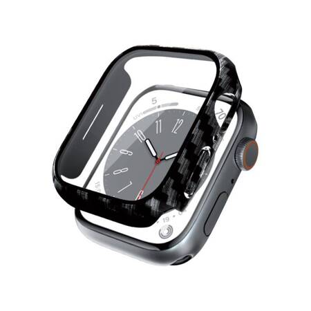 Crong Hybrid Watch Case - Etui ze szkłem Apple Watch 44mm (Carbon)