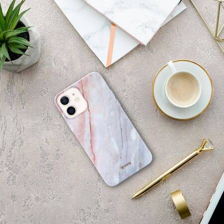 Crong Marble Case - Etui iPhone 12 Mini (różowy)