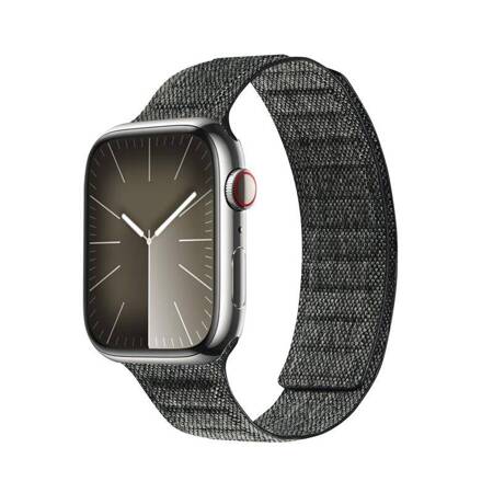 Crong Melange - Pasek magnetyczny do Apple Watch 42/44/45/49 mm (czarny melanż)