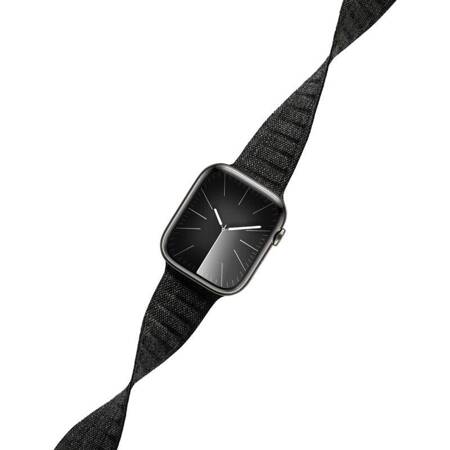 Crong Melange - Pasek magnetyczny do Apple Watch 42/44/45/49 mm (czarny melanż)