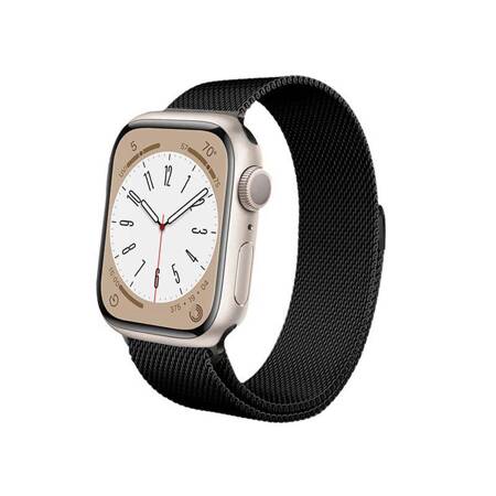 Crong Milano Steel - Pasek ze stali nierdzewnej do Apple Watch 38/40/41 mm (czarny)