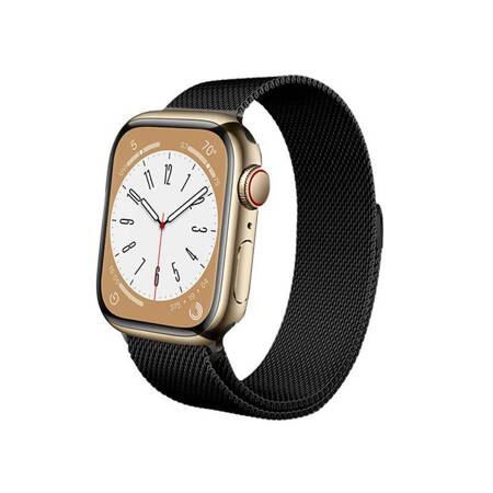 Crong Milano Steel - Pasek ze stali nierdzewnej do Apple Watch 38/40/41 mm (czarny)