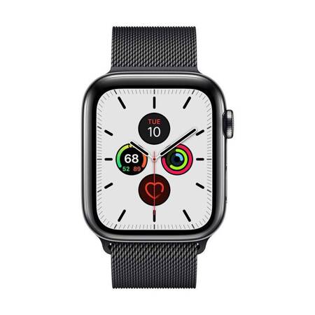 Crong Milano Steel - Pasek ze stali nierdzewnej do Apple Watch 38/40/41 mm (czarny)