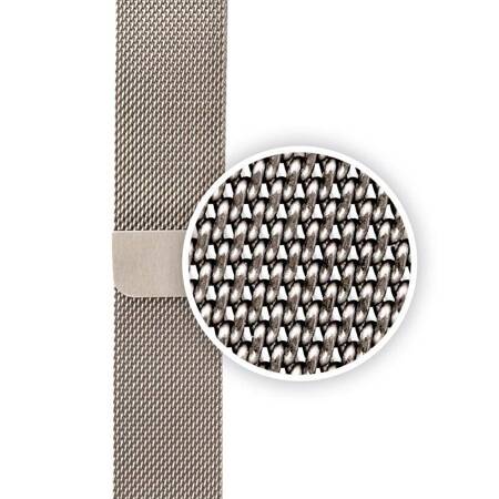 Crong Milano Steel – Pasek ze stali nierdzewnej do Apple Watch 42/44/45/49 mm (szampański)