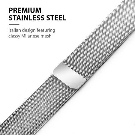 Crong Milano Steel - Pasek ze stali nierdzewnej do Apple Watch 42/44/45 mm (srebrny)