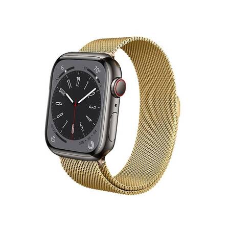 Crong Milano Steel - Pasek ze stali nierdzewnej do Apple Watch 42/44/45 mm (złoty)